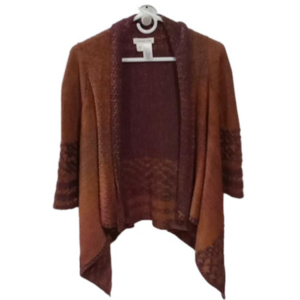 ( 233 )  COLDWATER CREEK SWEATER WITH  HANDKERCHIEF HEMLINE OPEN FRONT CARDIGAN
